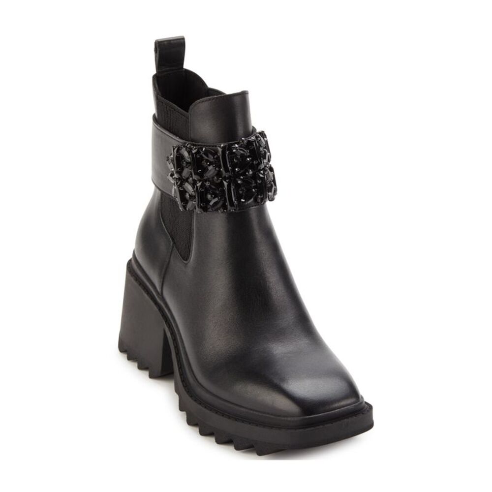 Karl Lagerfeld Women Cavin Lug Sole Chelsea Boot Shoes Black 8